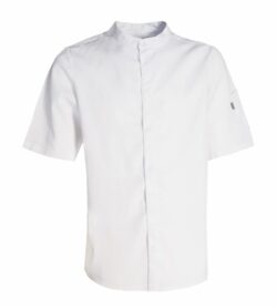 Essence unisex kokkejakke m/korte ærmer i hvid str. XS (upcycled materiale), Nybo