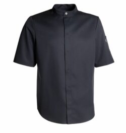 Essence unisex kokkejakke m/korte ærmer i sort str. L (upcycled materiale), Nybo