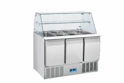 Saladette, 3 låger m. glasopsats, BASIC