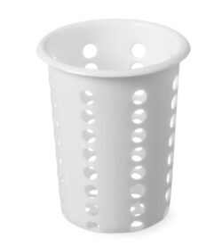 Bestikkurv rund i hvid plast, Hendi