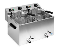 Friture fra RM Gastro med 2 kar a´ 7 Liter og tappehane. Kraftig 12 kw varmelegme