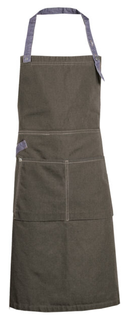 Smækforklæde i denim, brun/denimblå, Nybo