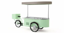 Iscykel med isfryser, elinstallation, vask og tag