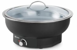 Elektrisk Chafing dish i rund m/glaslåg, Hendi