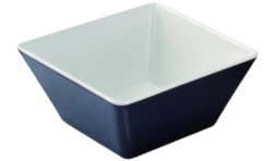 Melamin firkantet skål i sort/hvid 18x18x8,5 cm, Pujadas