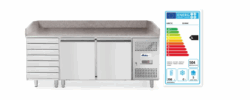 Pizzadisk med kølebord med 2 døre og 7 skuffer, Hendi - 2020x802x(h)1000