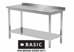 Budget Stålbord 100x70 cm m/ underhylde og bagkant BASIC (saml-selv)