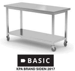 Servicevogn / Stålbord med hjul 120x600 BASIC (saml-selv)