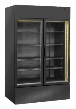 Flaskekøleskab DOBBELT i sort, Coolhead