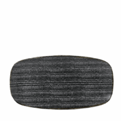 Charcoal Black oblong tallerken 34cm, churchill