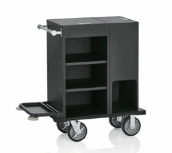 Roomservicevogn i sort, 93x50,5x117 cm - WAS