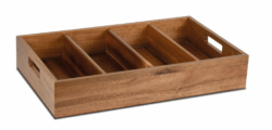 Bestikbakke i træ m/4 rum, Pujadas54x33.5x9.5 cm
