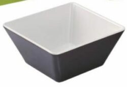 Melamin firkantet skål i sort/hvid 24x24x10 cm, Pujadas