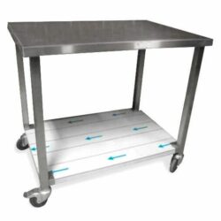 Rullebord i stål med underhylde, kraftig model, mange størrelser