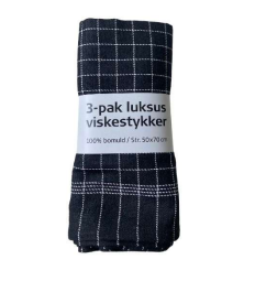 Kokkeviskestykker i sort m/3 stk, Minatol