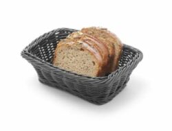 Brødkurv rektangulær i sort eller grå 19x13x(h)6 cm, Hendi