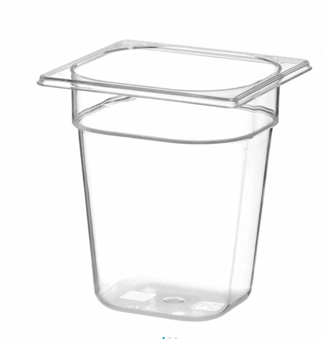 Gastrobakke i klar plast 1/6 200 mm