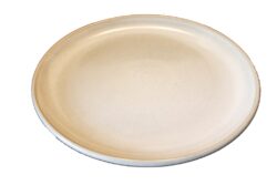 Flad tallerken 22 cm, Sandfarvet stetøj