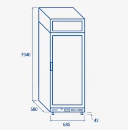 Flaskekøleskab m/ lystop 350L i sort Basic by Coolhead Europe