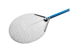 Pizzaspade rund perforeret 36x36x120 cm, Gi-metal