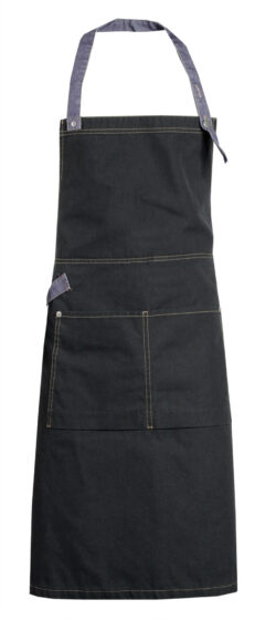 Smækforklæde i denim, sort/denimblå, Nybo