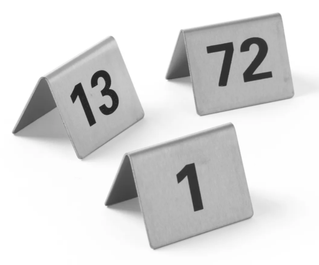 Bordnummer 25-36 i stål, Hendi