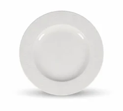 White Astro flad tallerken med bred fane Ø20 cm, Fine Dining